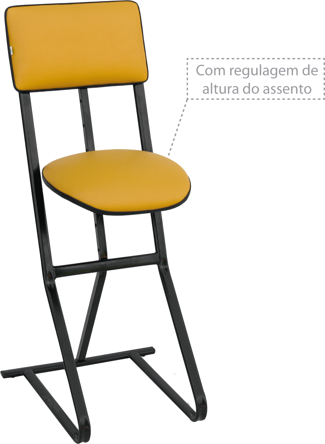 Banco Semi-Sentado com Encosto Base Fixa