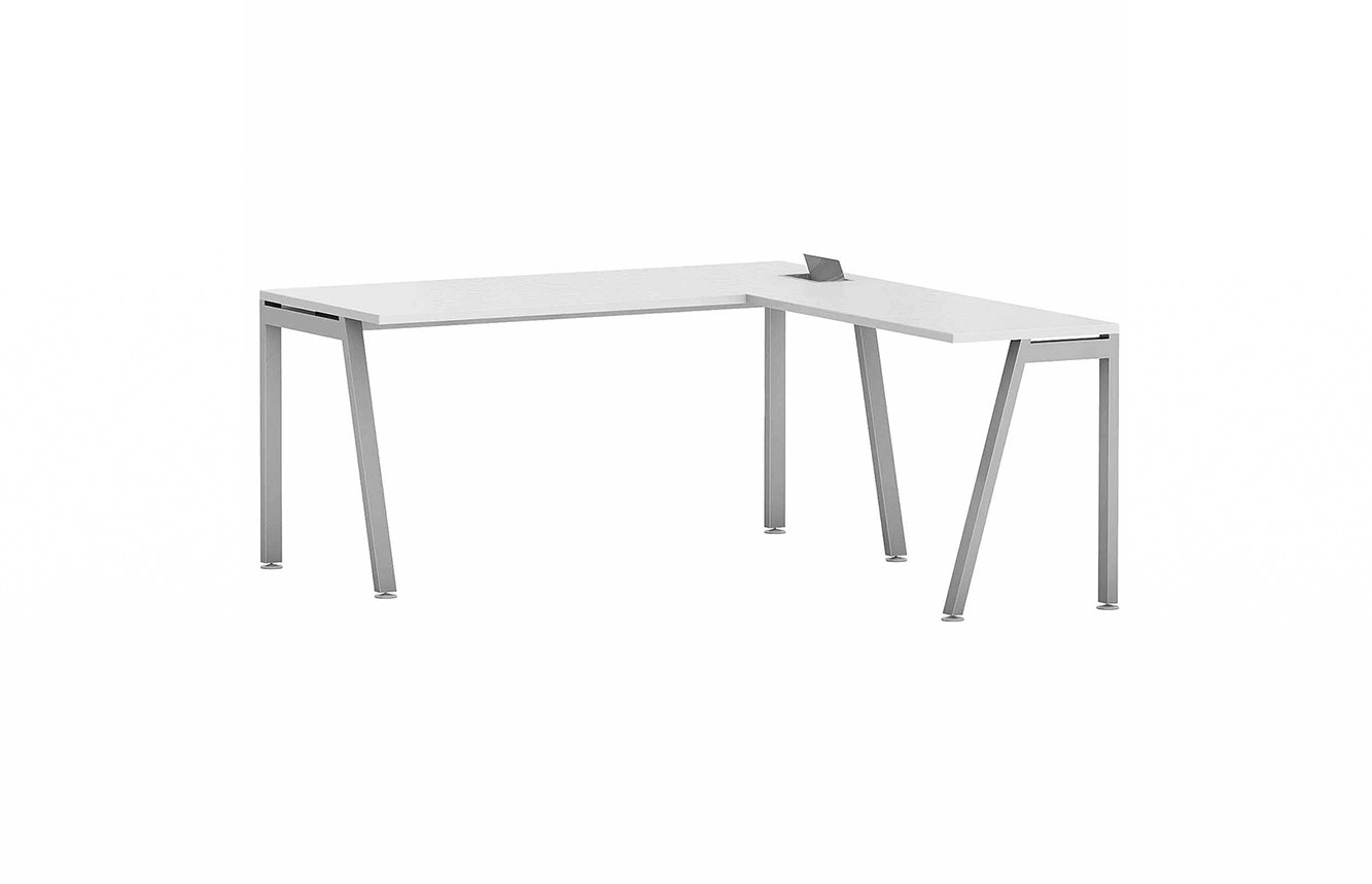 Mesa reta com mesa auxiliar