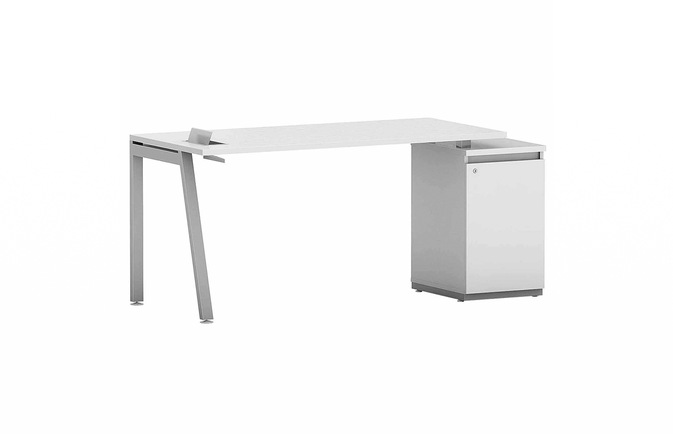 Mesa reta com armário 1 porta