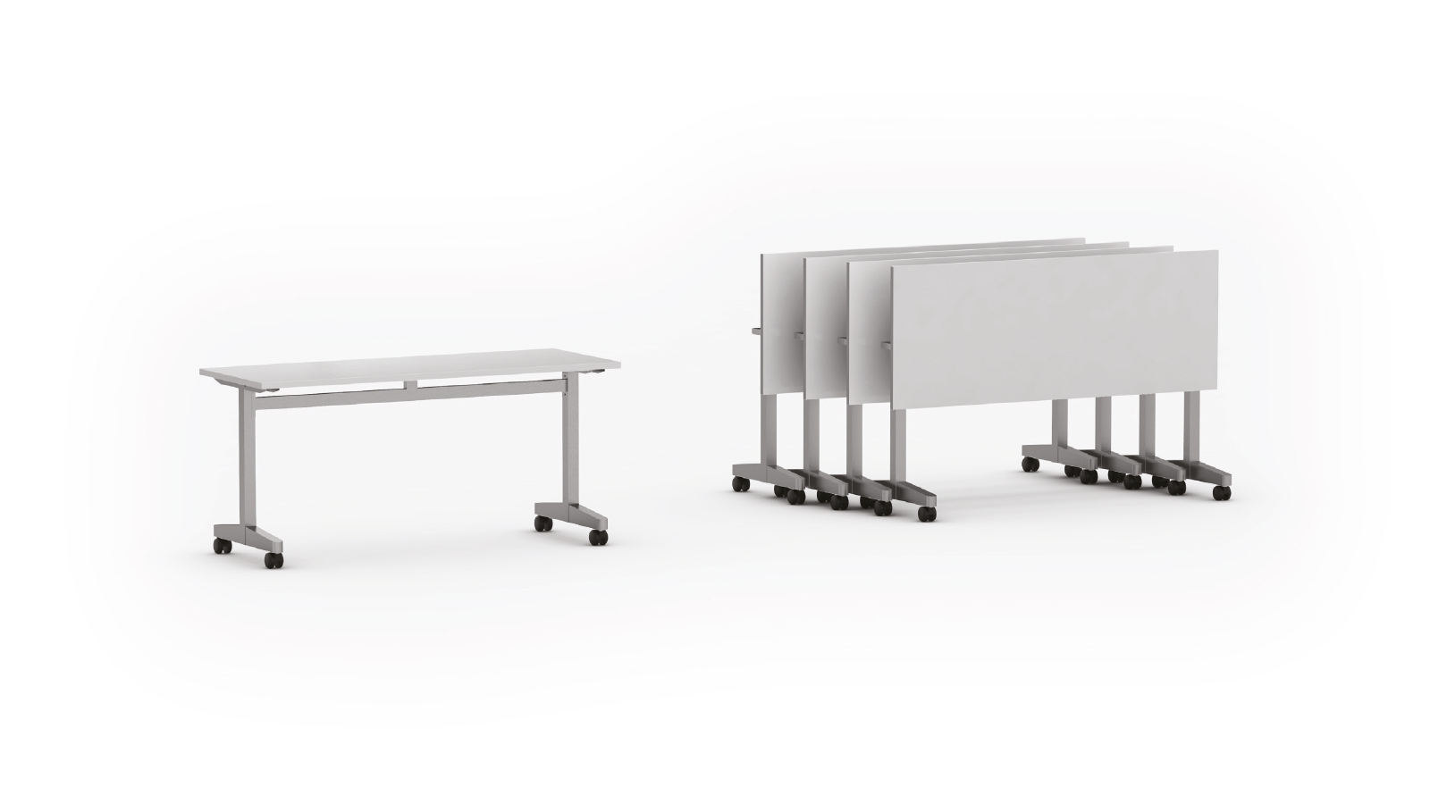 Mesa rebatível retangular pé modelo T