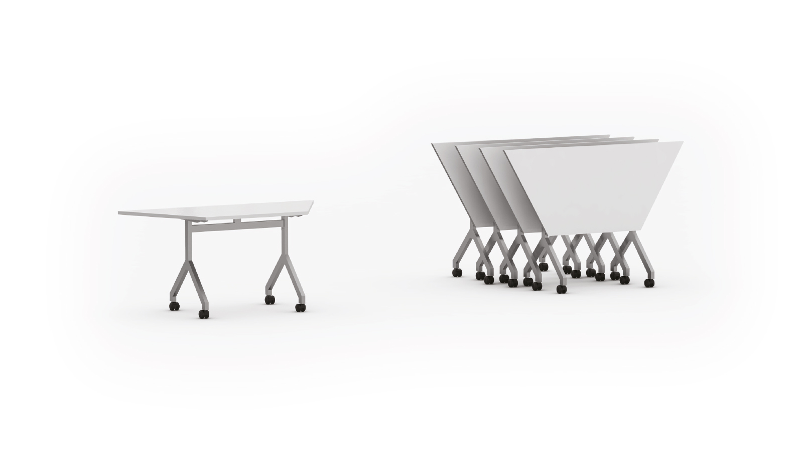 Mesa rebatível trapezoidal pé modelo Y